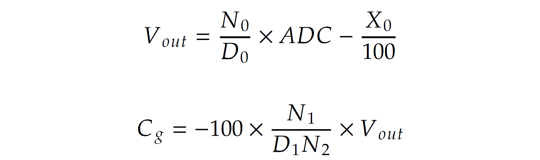 Conversion formulas for the glucose sensor readout