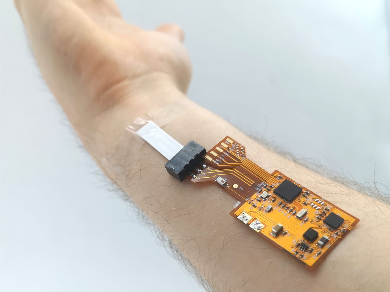 The ec-Flex biosensor platform worn on a forearm