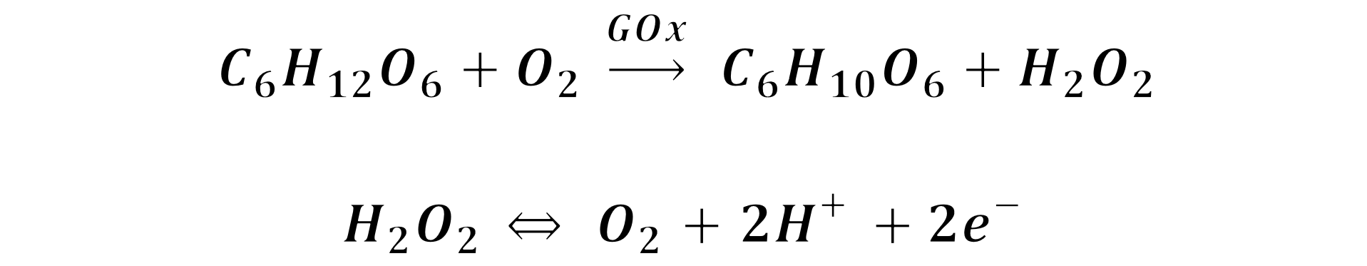 Glucose oxidation and hydrogen peroxide oxidation reactions