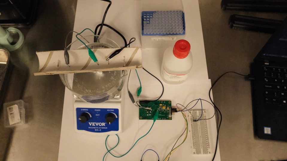 Top view of the experimental setup