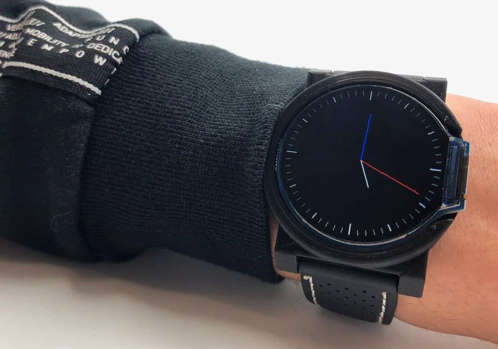 The finished black smartwatch