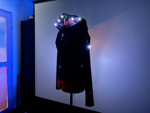 Sewable LED sequins lit on the garment